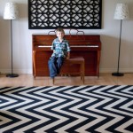 Hand Painted Chevron Rug