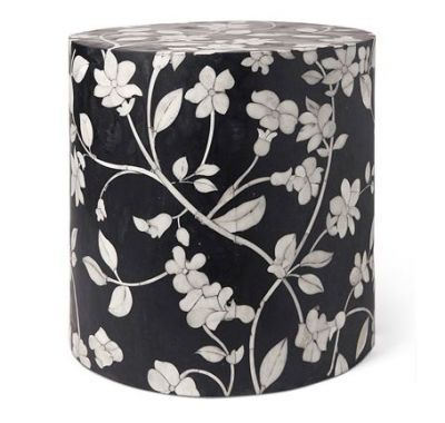 bone inlay flower stool