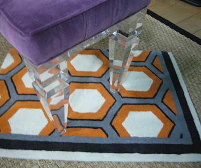 Electric-orange-wool carpet