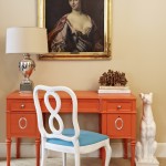 Jill Sorensen Bedroom-DIY orange desk