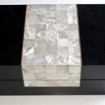 Black lacquered box with abalone shell inlay
